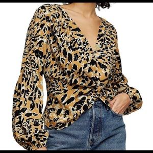 Topshop twist front long sleeve top